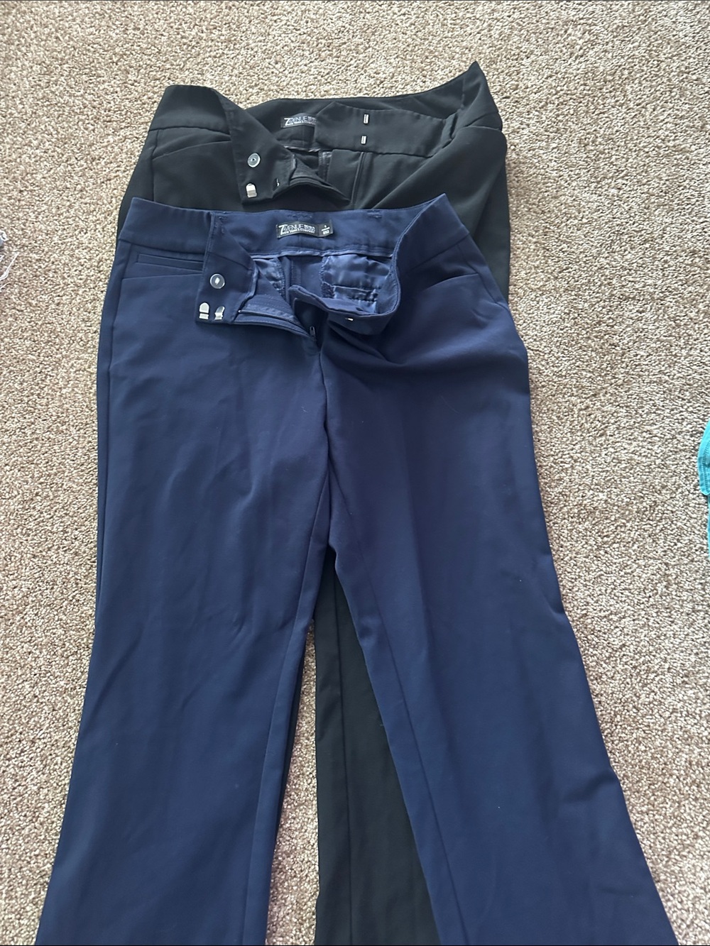LOFT Navy & Black Boot-Cut Work Pants - Women's Flared Trousers